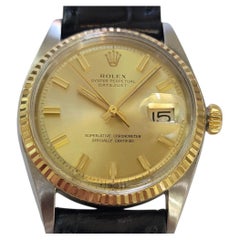 Rolex Oyster Ref 1601 Datejust 36mm 18k SS Mens Vintage 1970s Automatic RA787