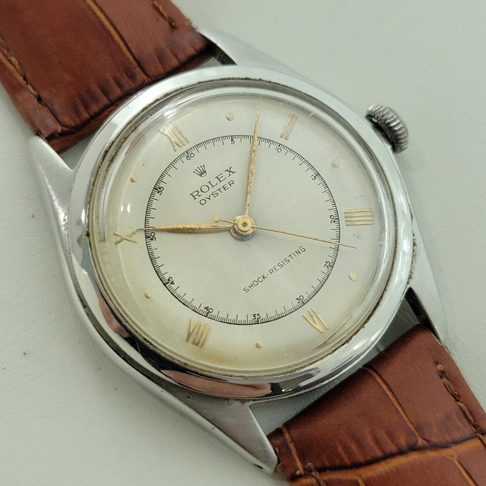 Rolex Oyster Ref 4499 34m Mens Manual Wind 1940s Swiss Vintage RA582B In Excellent Condition For Sale In Beverly Hills, CA