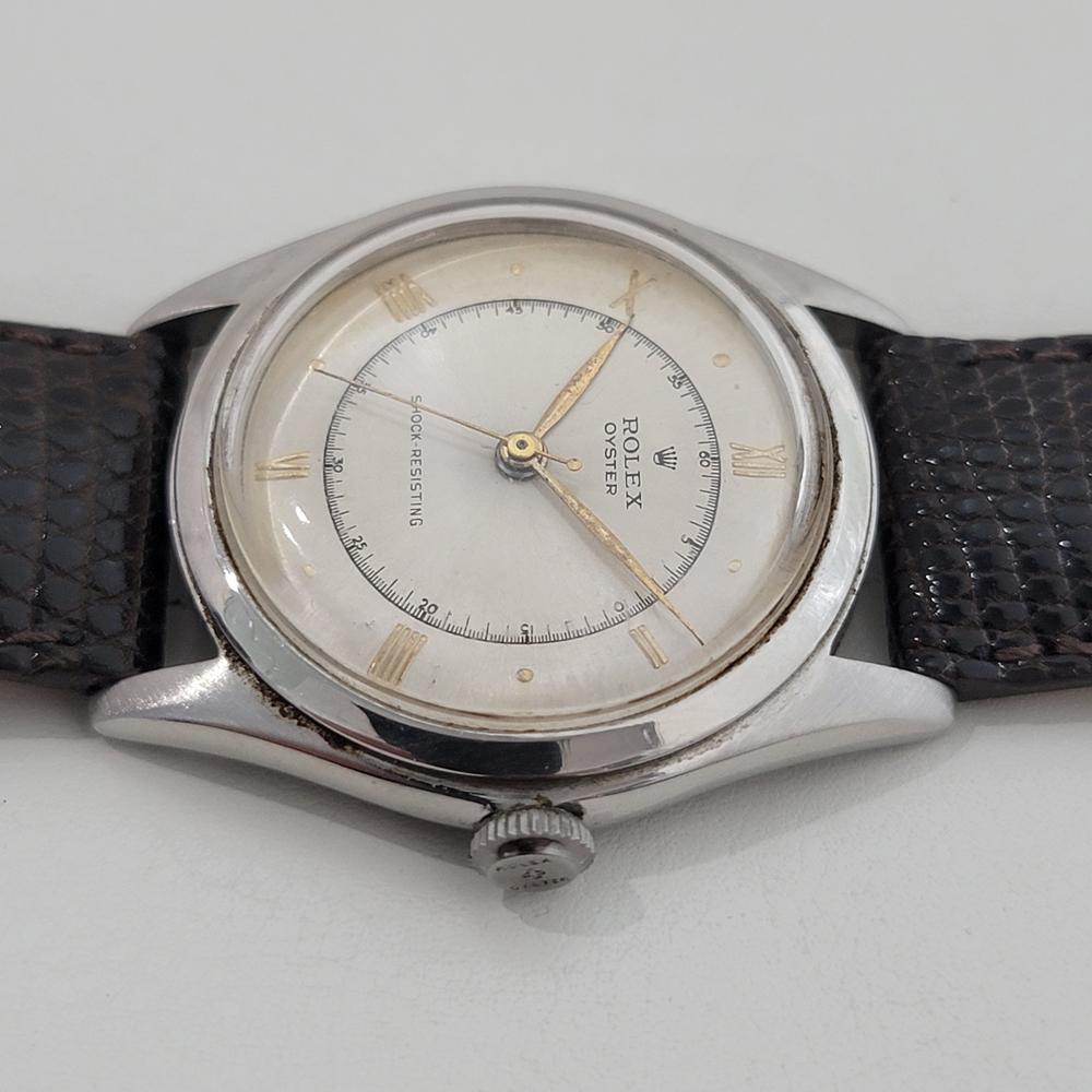 Rolex Oyster Ref 4499 34m Herren Handaufzug 1940s Schweizer Vintage By RA582 im Angebot 2