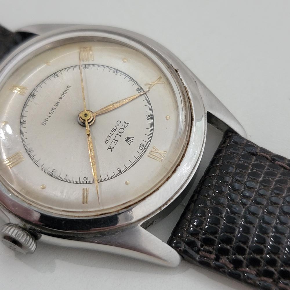 Rolex Oyster Ref 4499 34m Herren Handaufzug 1940s Schweizer Vintage By RA582 im Angebot 3