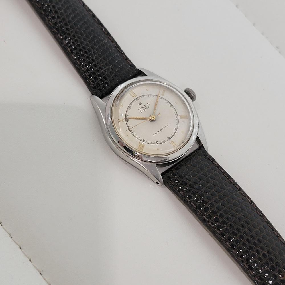 Rolex Oyster Ref 4499 34m Herren Handaufzug 1940s Schweizer Vintage By RA582 im Angebot 4
