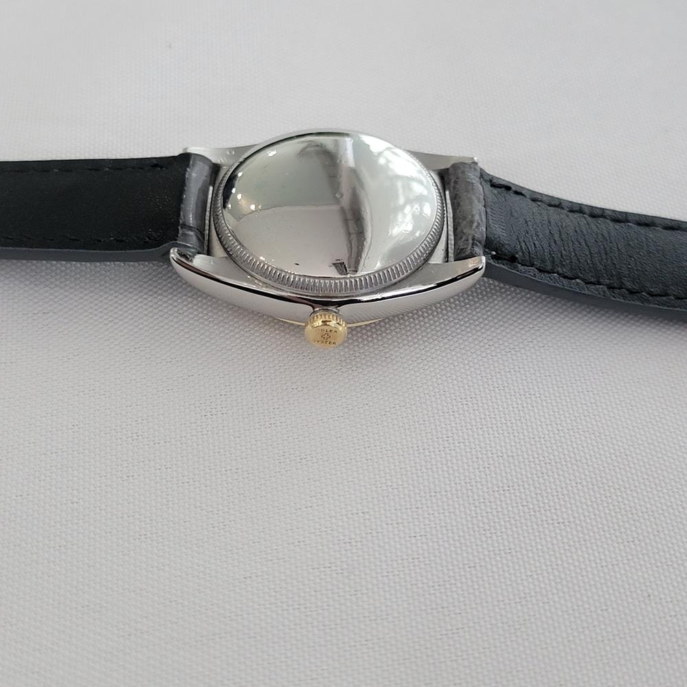 Rolex Oyster Ref 5010 14k SS 31m Bubbleback Mens 1940s Vintage Automatic RA641 im Angebot 6