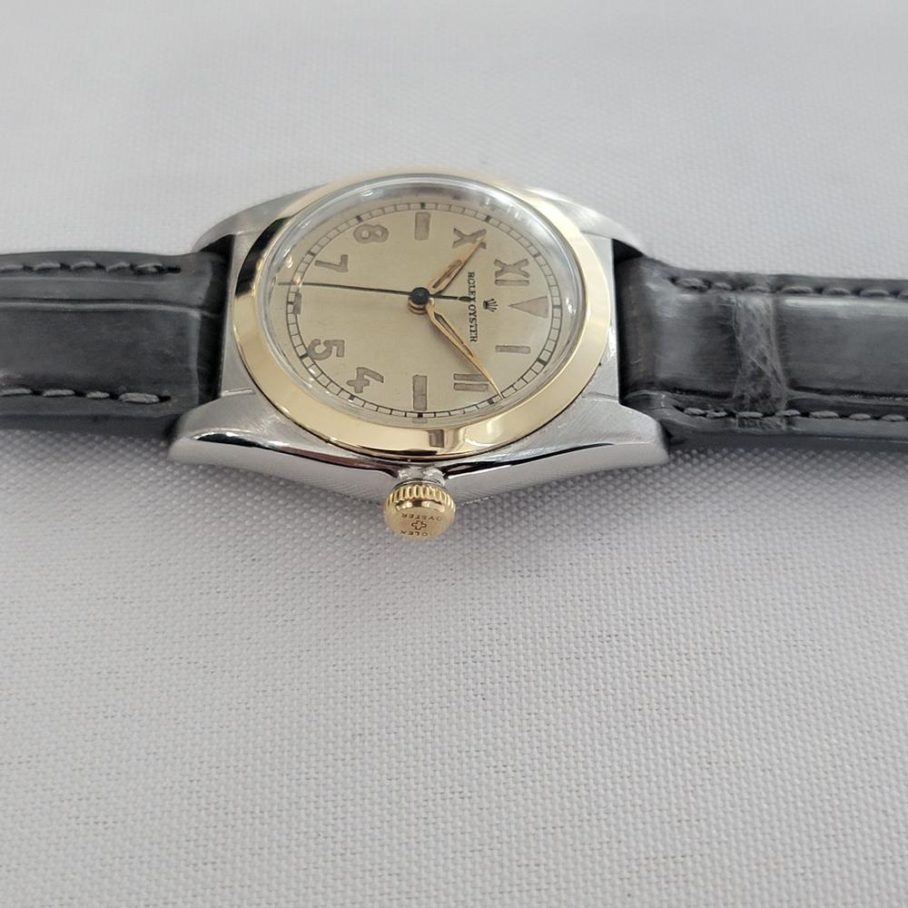 Rolex Oyster Ref 5010 14k SS 31m Bubbleback Mens 1940s Vintage Automatic RA641 im Angebot 1