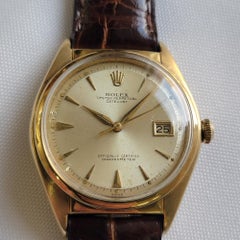 Rolex Oyster Ref 5030 18k Gold Mens 36mm 1940s Big Bubble Automatic Rare RA700