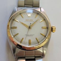 Rolex Oyster Ref 6580 Mens 34mm 1950s 14k Gold SS Vintage Automatic RA786