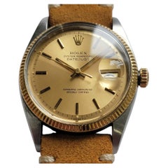 Rolex Oyster Ref 6605 18k SS Datejust 36mm Mens 1950s Automatic RA760