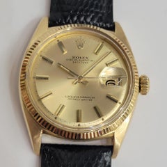 Rolex Oyster Ref 6605 Datejust 18k Gold 36mm Mens 1960s Date Automatic RA701