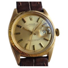 Rolex Oyster Ref 6605 Datejust 18k Gold 36mm Mens 1960s Date Automatic RA701