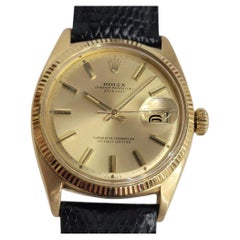 Rolex Oyster Ref 6605 Datejust 18k Gold 36mm Mens 1960s Date Automatic RA701