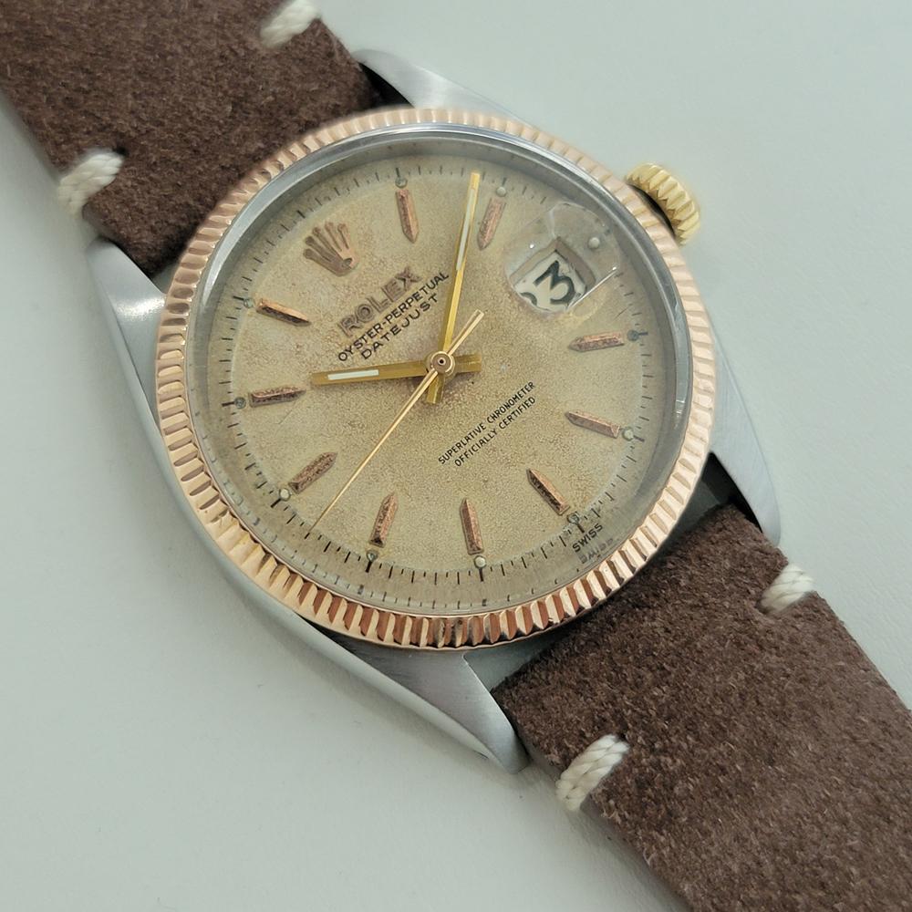 Rolex Oyster Ref 6605 Datejust Mens 1950s 36mm Automatic w Roulette Wheel RA625 Excellent état - En vente à Beverly Hills, CA