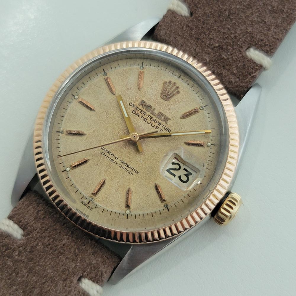 Rolex Oyster Ref 6605 Datejust Mens 1950s 36mm Automatic w Roulette Wheel RA625 Pour hommes en vente