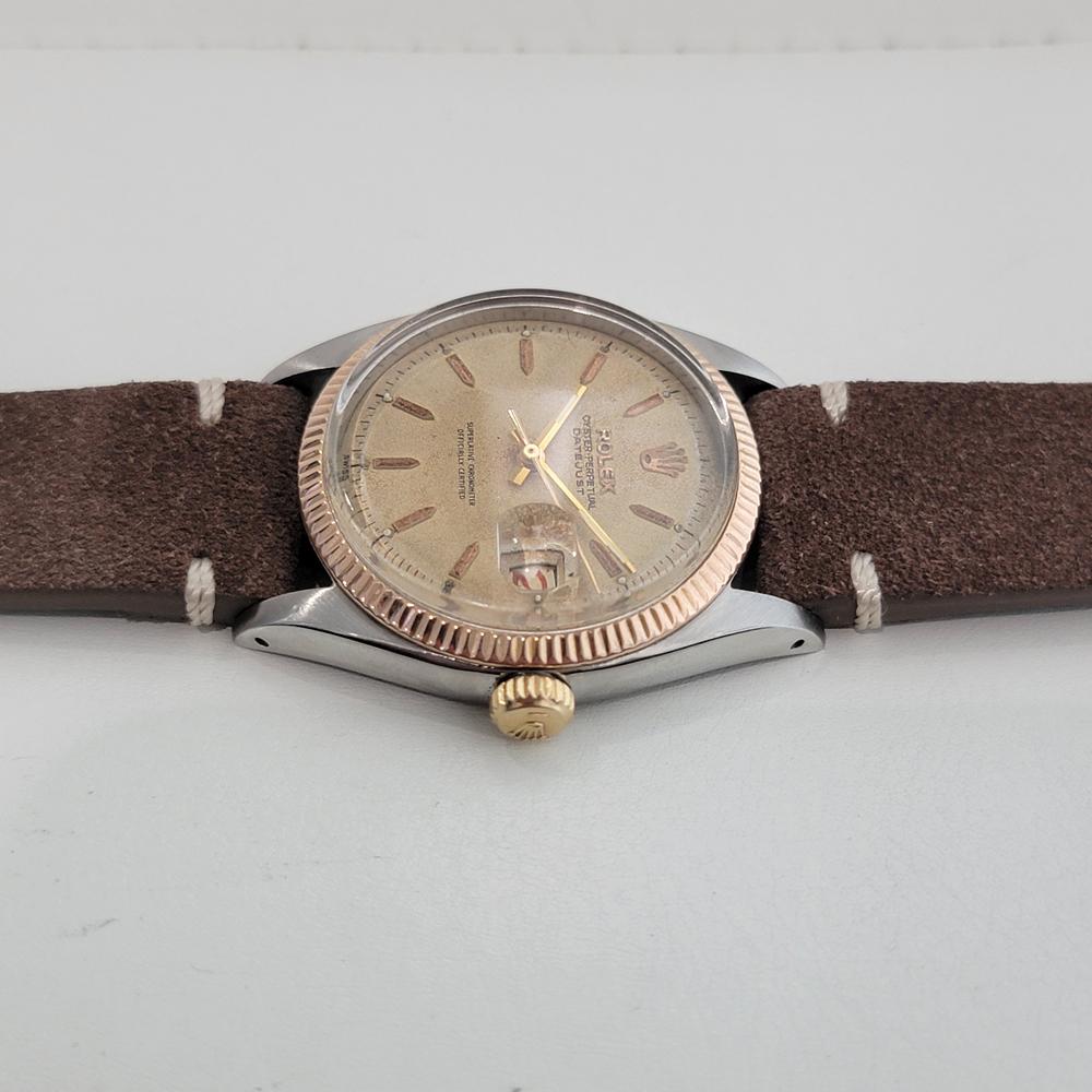 Rolex Oyster Ref 6605 Datejust Mens 1950s 36mm Automatic w Roulette Wheel RA625 en vente 1