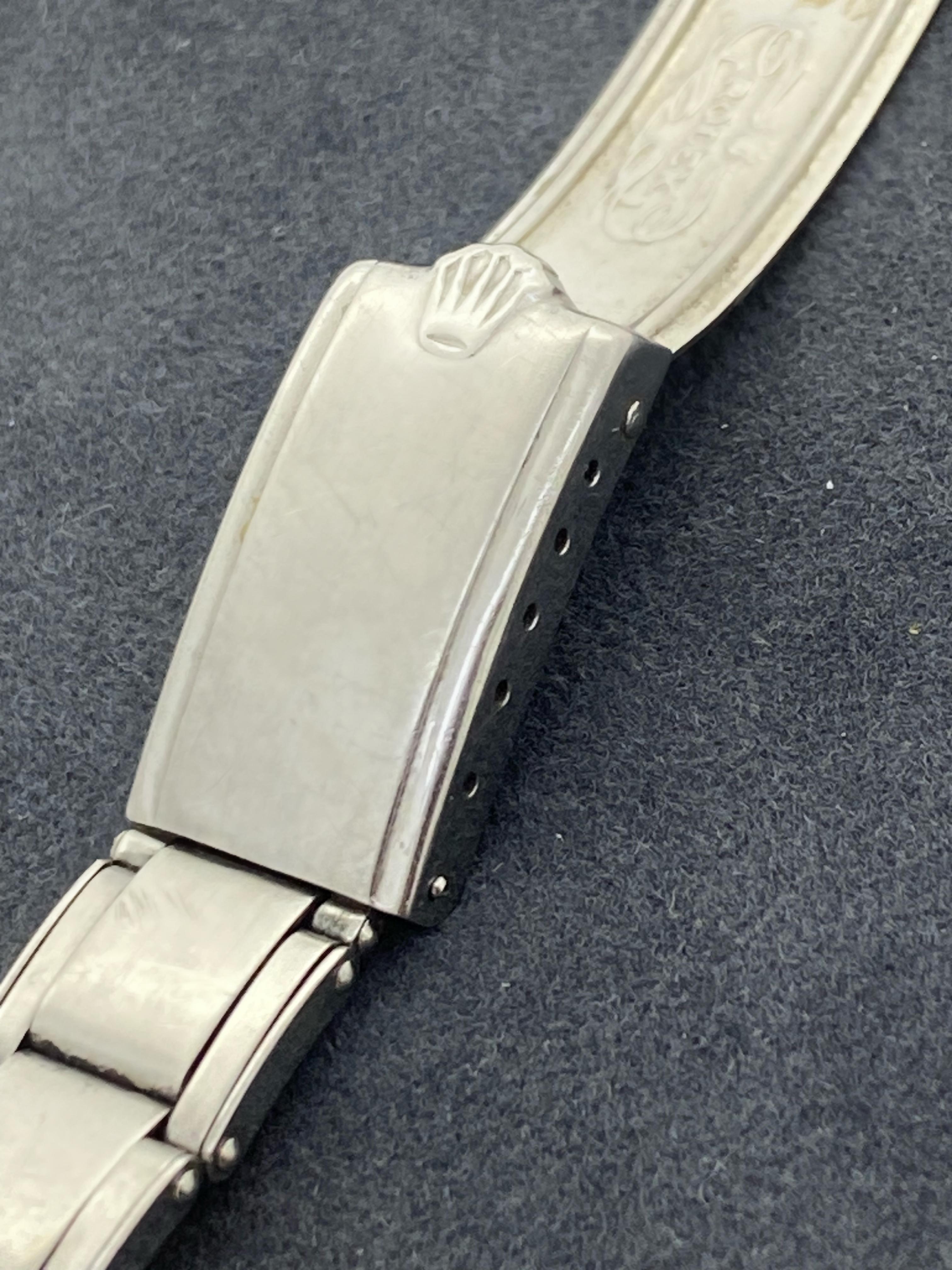 Rolex Oyster ref 6635 S/Steel Original c1962 19mm Riveted Flex Bracelet In Excellent Condition For Sale In MELBOURNE, AU