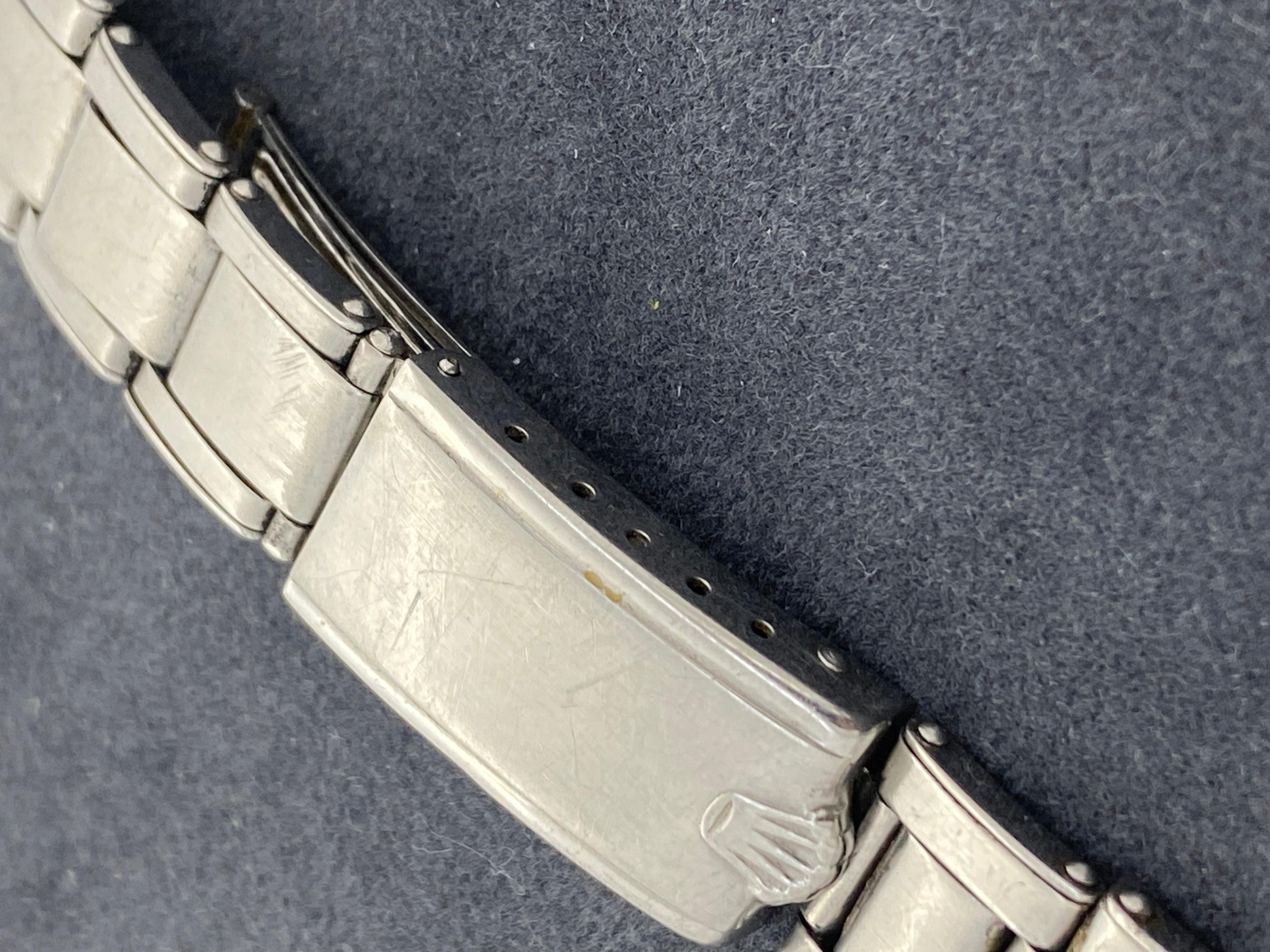 Rolex Oyster ref 6635 S/Steel Original c1962 19mm Riveted Flex Bracelet For Sale 4