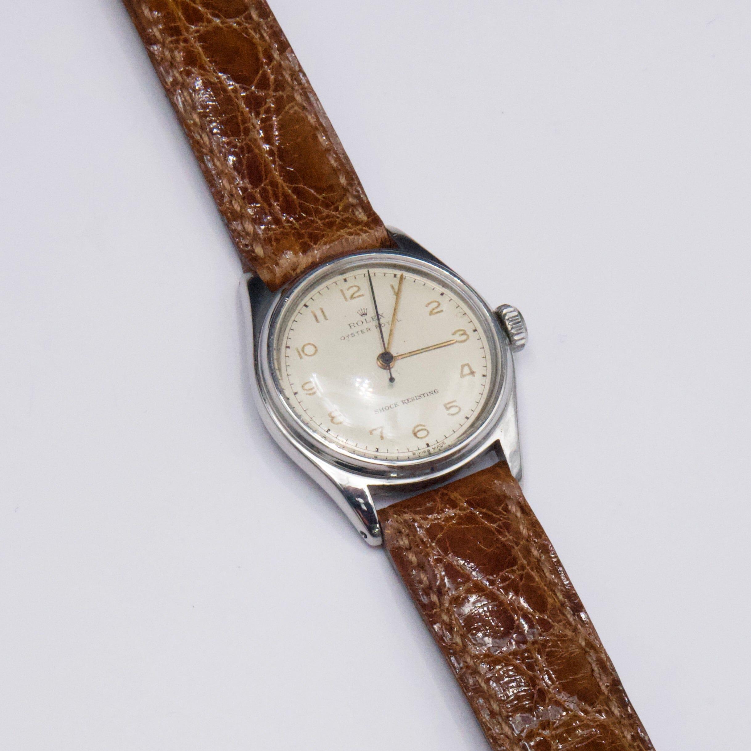 Reloj Rolex Oyster Royal 4444 Esfera plateada para caballero en Bueno estado para la venta en Great Neck, NY