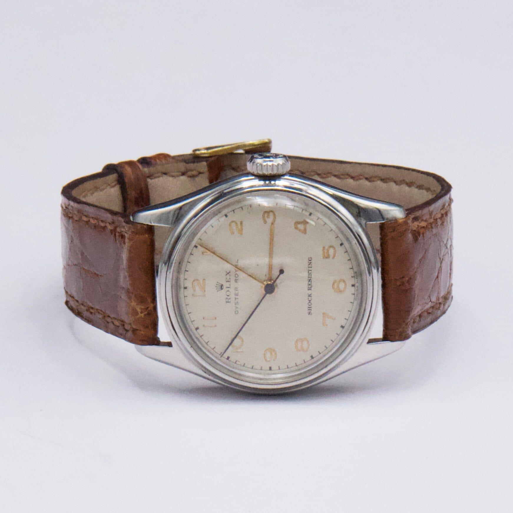 De los hombres Reloj Rolex Oyster Royal 4444 Esfera plateada para caballero en venta