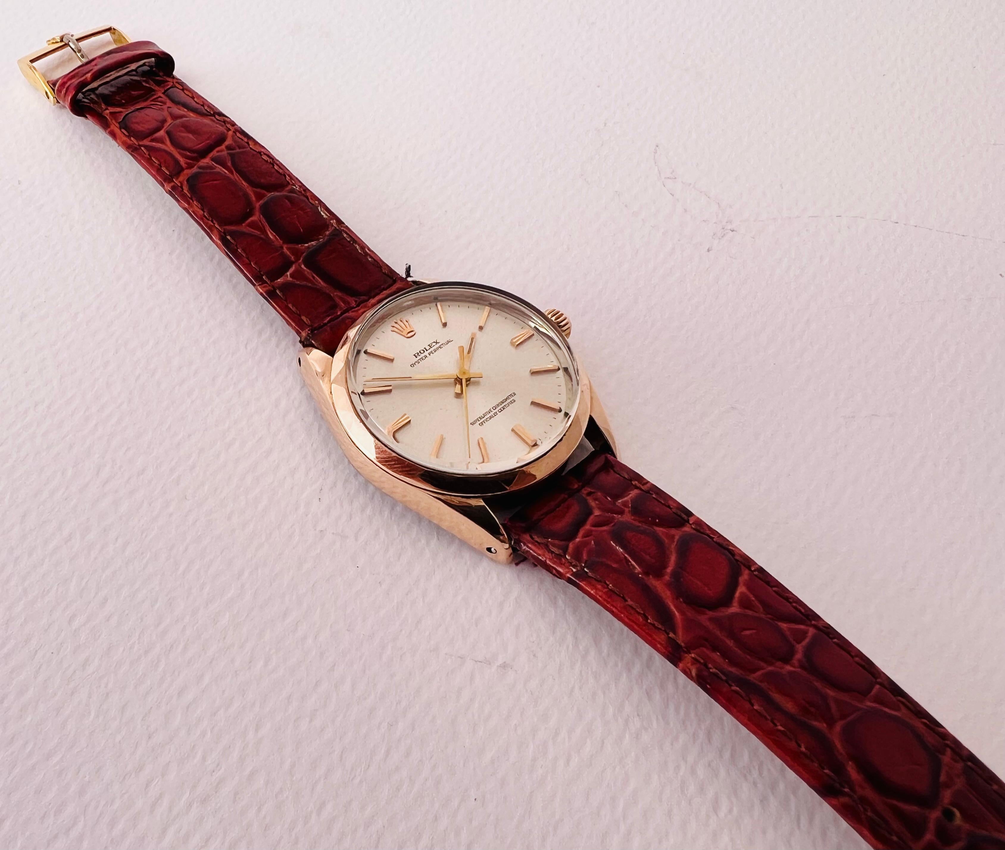 Rolex Oyster Speedking 6418 Waffle Dial Gold Top 31mm Precision 50's Watch 9