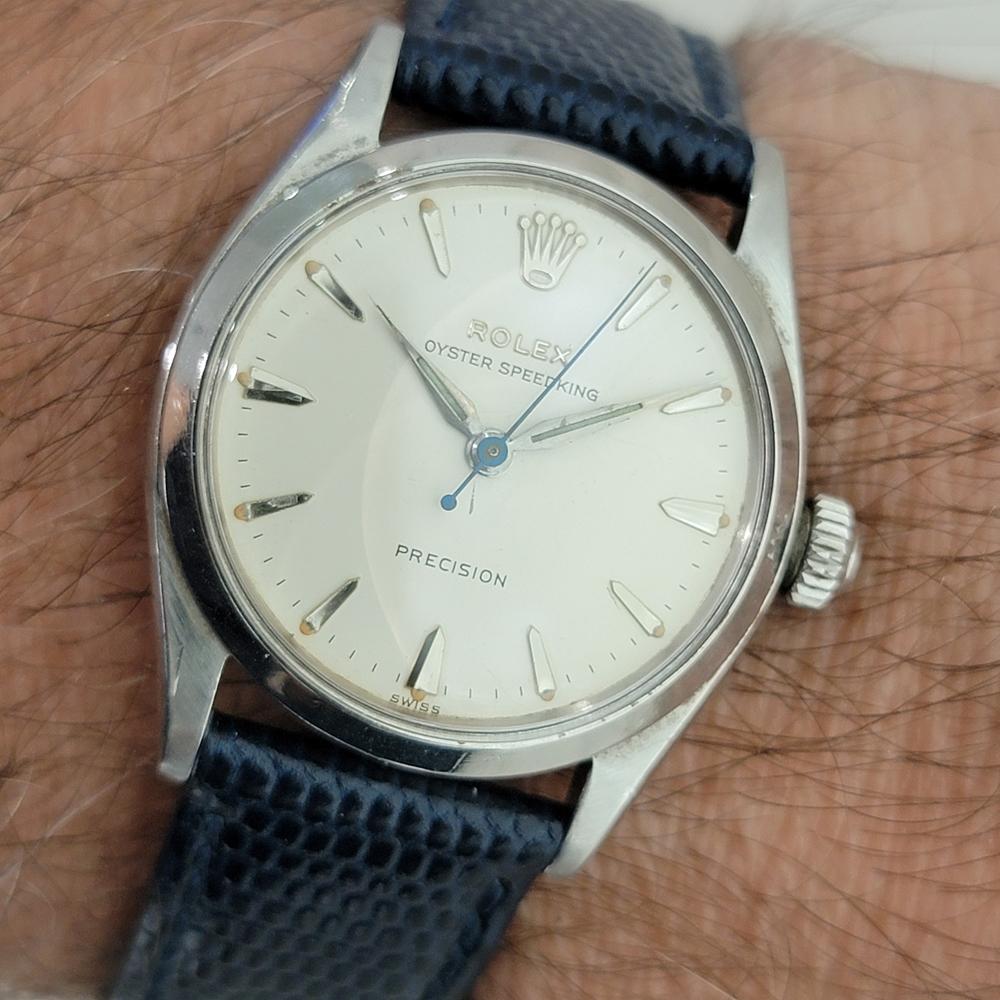 Rolex Oyster Speedking Precision Ref 6420 30mm Midsize Manual Wind 1950s RA571 en vente 9