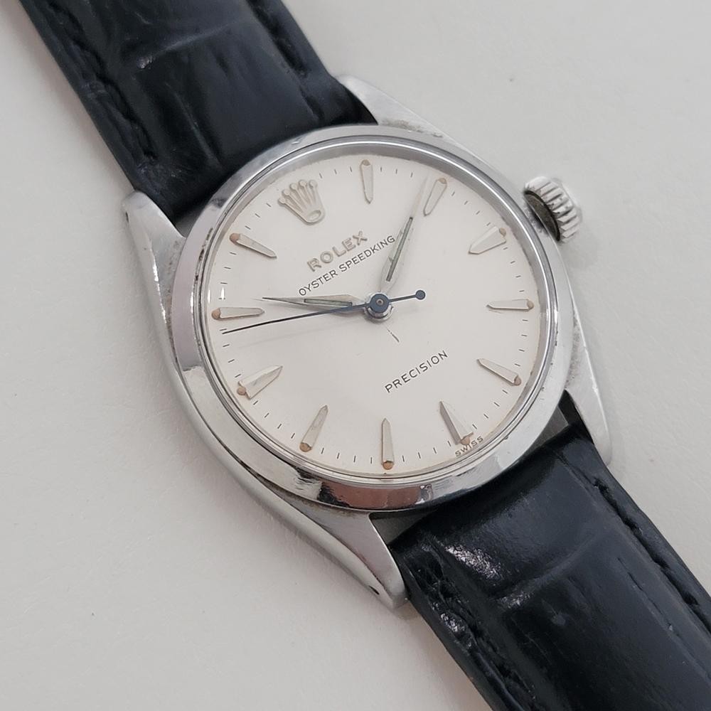 Rolex Oyster Speedking Precision Ref 6420 30mm Midsize Manual Wind 1950s RA571 In Excellent Condition For Sale In Beverly Hills, CA
