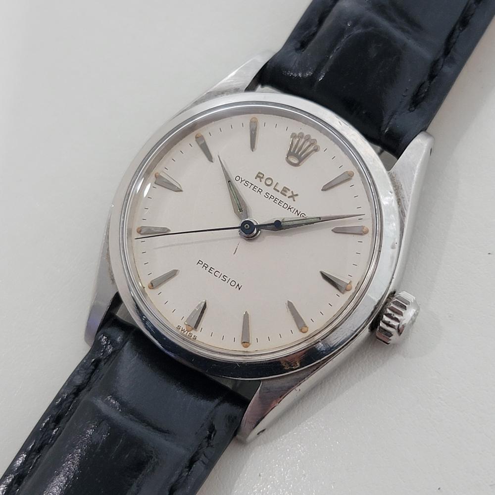 Women's or Men's Rolex Oyster Speedking Precision Ref 6420 30mm Midsize Manual Wind 1950s RA571 For Sale