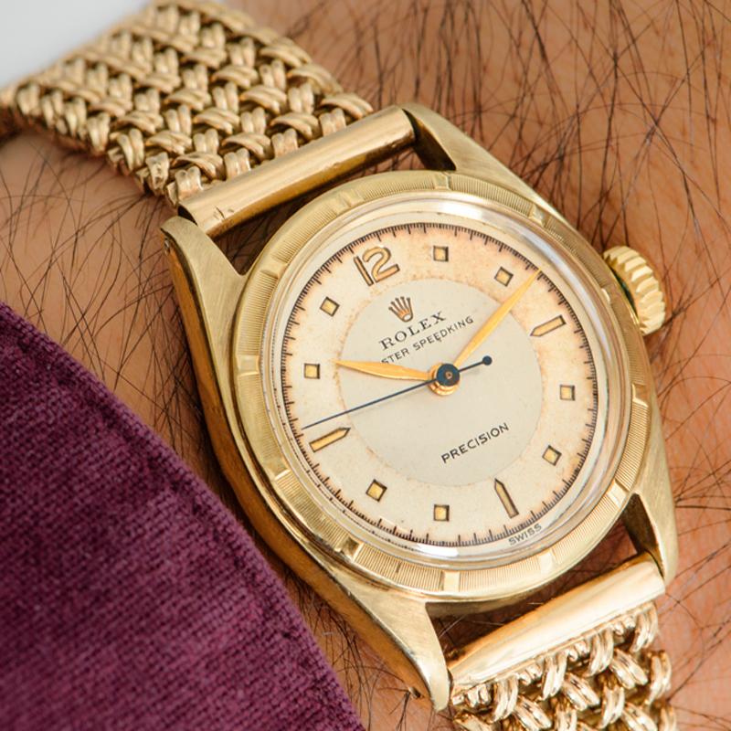 Rolex Oyster Speedking Vintage Yellow Gold 6021 For Sale 2