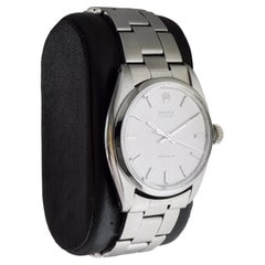 Rolex Oyster aus Edelstahl mit maßgefertigtem, versilbertem, gebürstetem Zifferblatt, um 1960