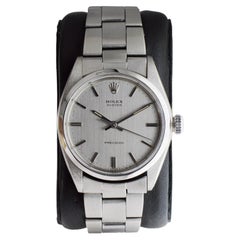 Rolex Oyster Stainless Steel with Custom Made Silvered Brushed Dial circa 1960's
