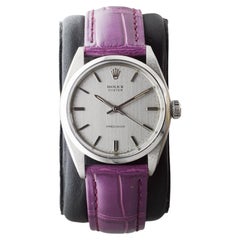 Rolex Oyster aus Edelstahl mit maßgefertigtem, versilbertem, gebürstetem Zifferblatt, um 1960