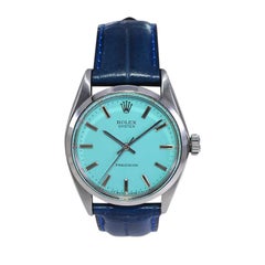 Rolex Oyster Stainless Steel with Custom Made T...... Blue Dial