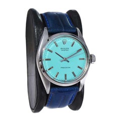 Rolex Oyster Stainless Steel with Custom Made T...... Blue Dial from 1968 or 69