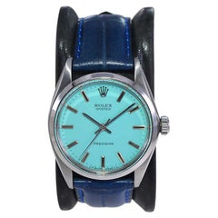 Rolex Oyster Stainless Steel with Custom Made T...... Blue Dial from 1968 or 69
