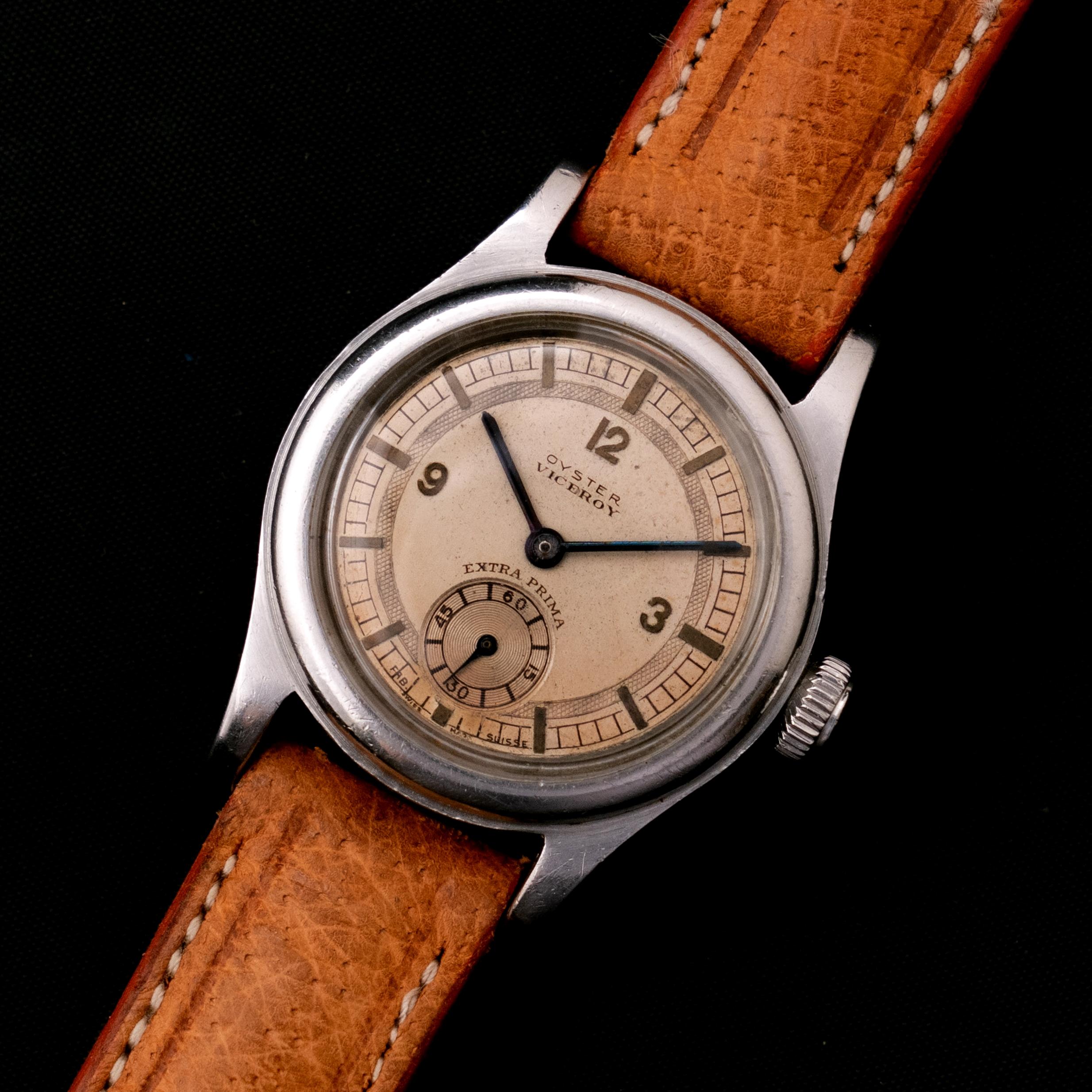 Brand: Vintage Rolex
Model: 2784
Year: 1939 – 1940
Serial number: 91xxx
Reference: OT1826

The Rolex Viceroy was produced in the 1930s. It is named after the Viceroy cigarette brand, which ran a promotional campaign in which customers could redeem