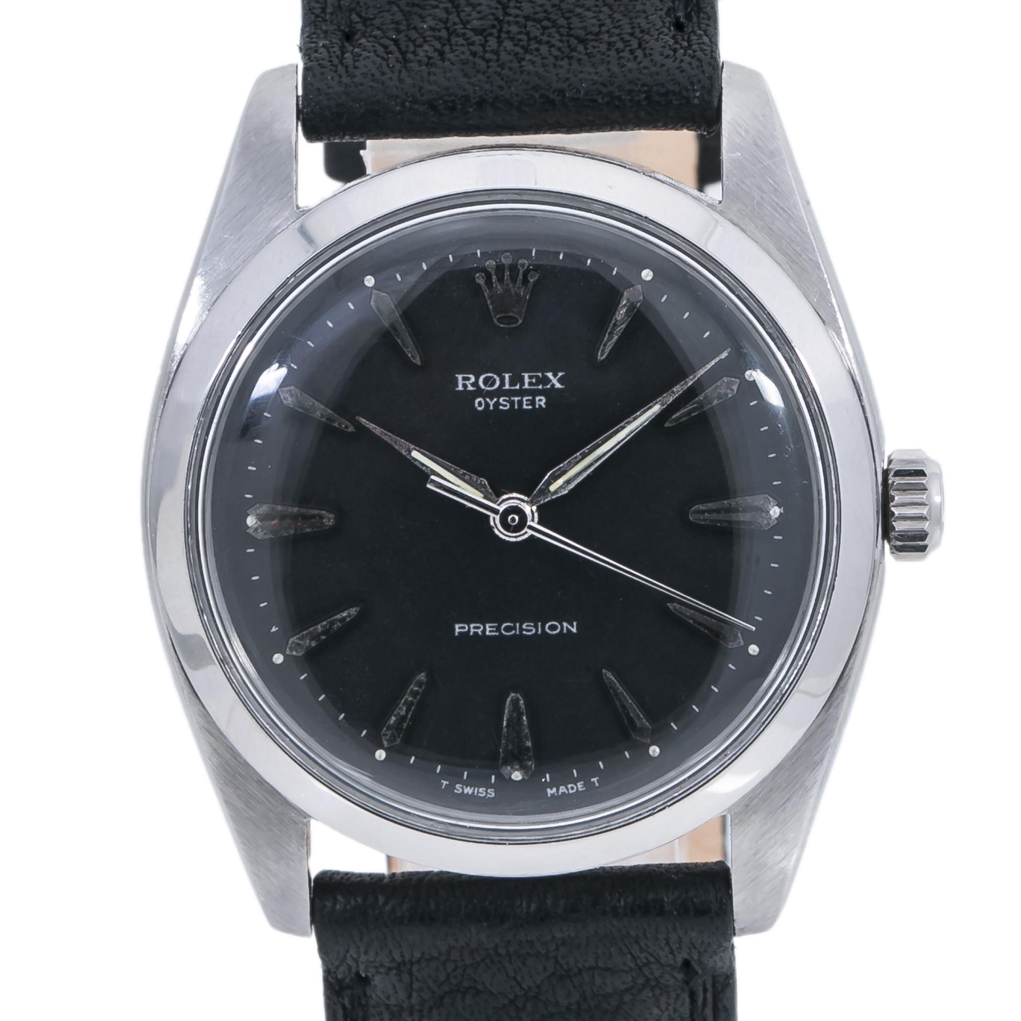 Rolex Oyster Vintage 6426 Men's Watch Matte Black Silver Print 1