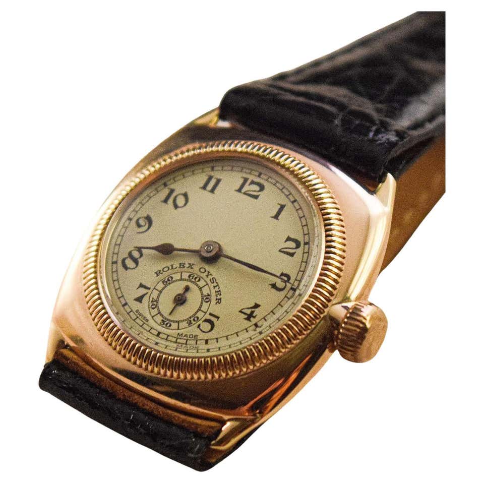 Rare Roloex Rolex Extremely rare rectangular solid gold watch 1930s For Sale at ...