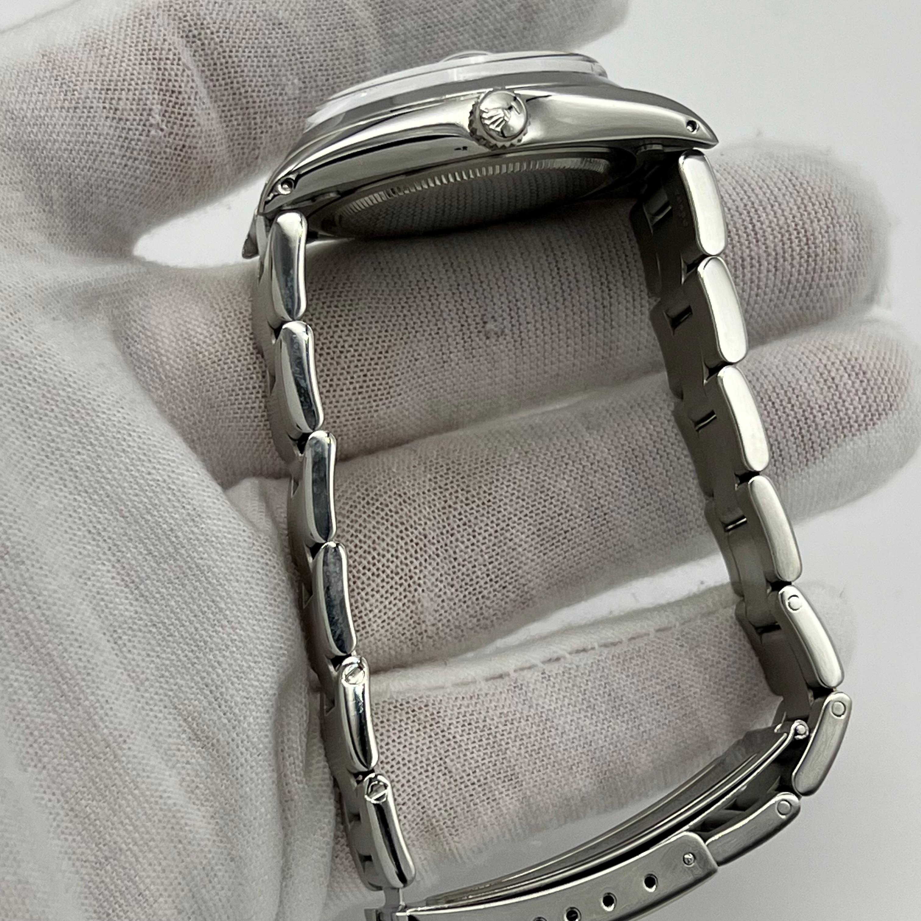 Rolex Oysterdate 6694 34mm Seltenes Nalco Blaues Zifferblatt Edelstahl Herren