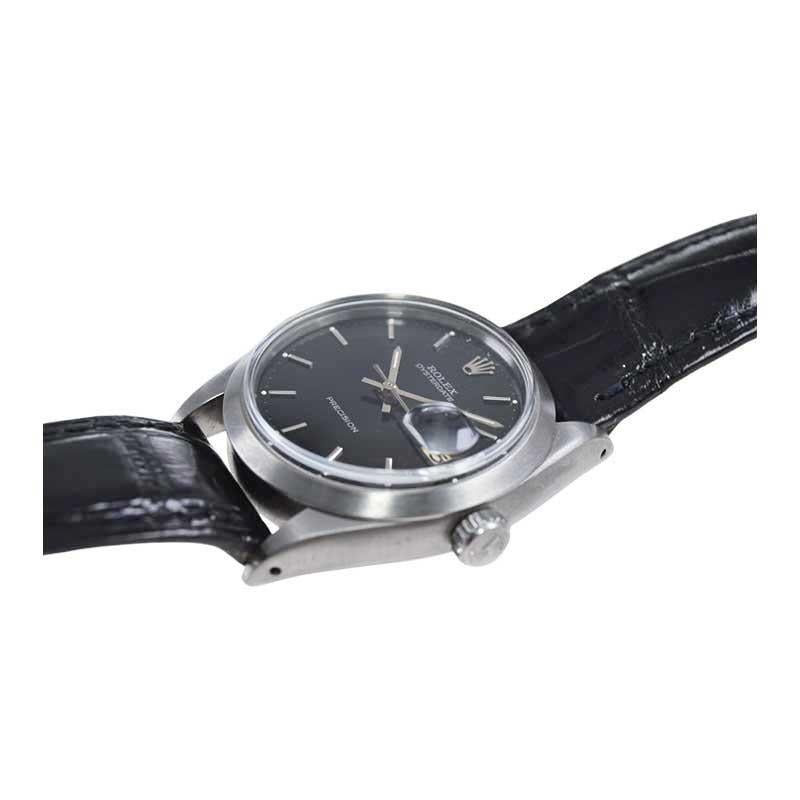 Modernist Rolex Oysterdate Black Dial Watch, circa 1969 with a Custom Carbonized Finish