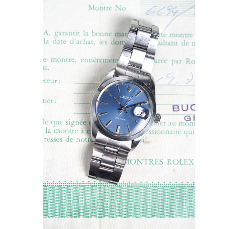 Femenino o masculino Reloj Rolex Oysterdate esfera azul, años 1960-70 en venta
