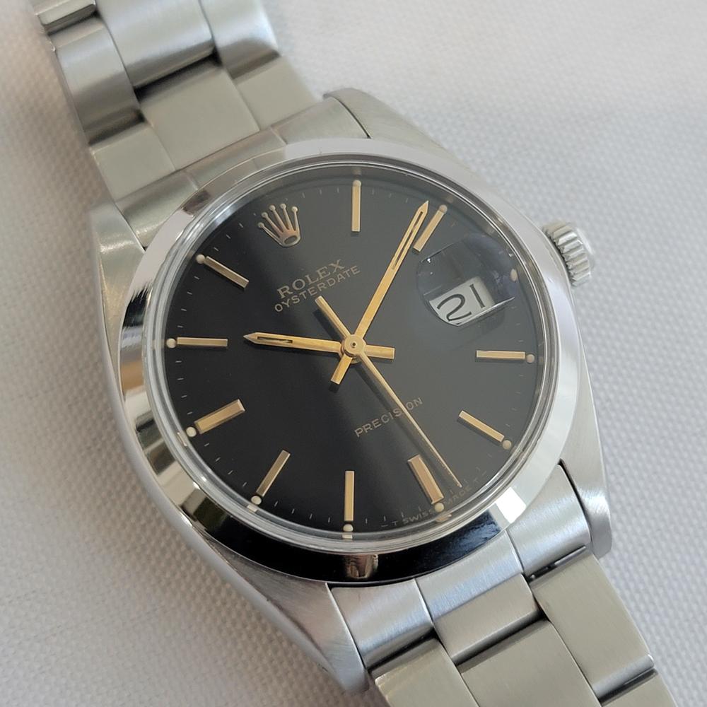 Rolex Oysterdate Precision 6694 34mm Mens 1980s Hand Wind All Original RA683 Excellent état - En vente à Beverly Hills, CA