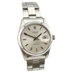 Rolex Oysterdate Precision 6694 Quadrante Argento Acciaio Inox 34mm