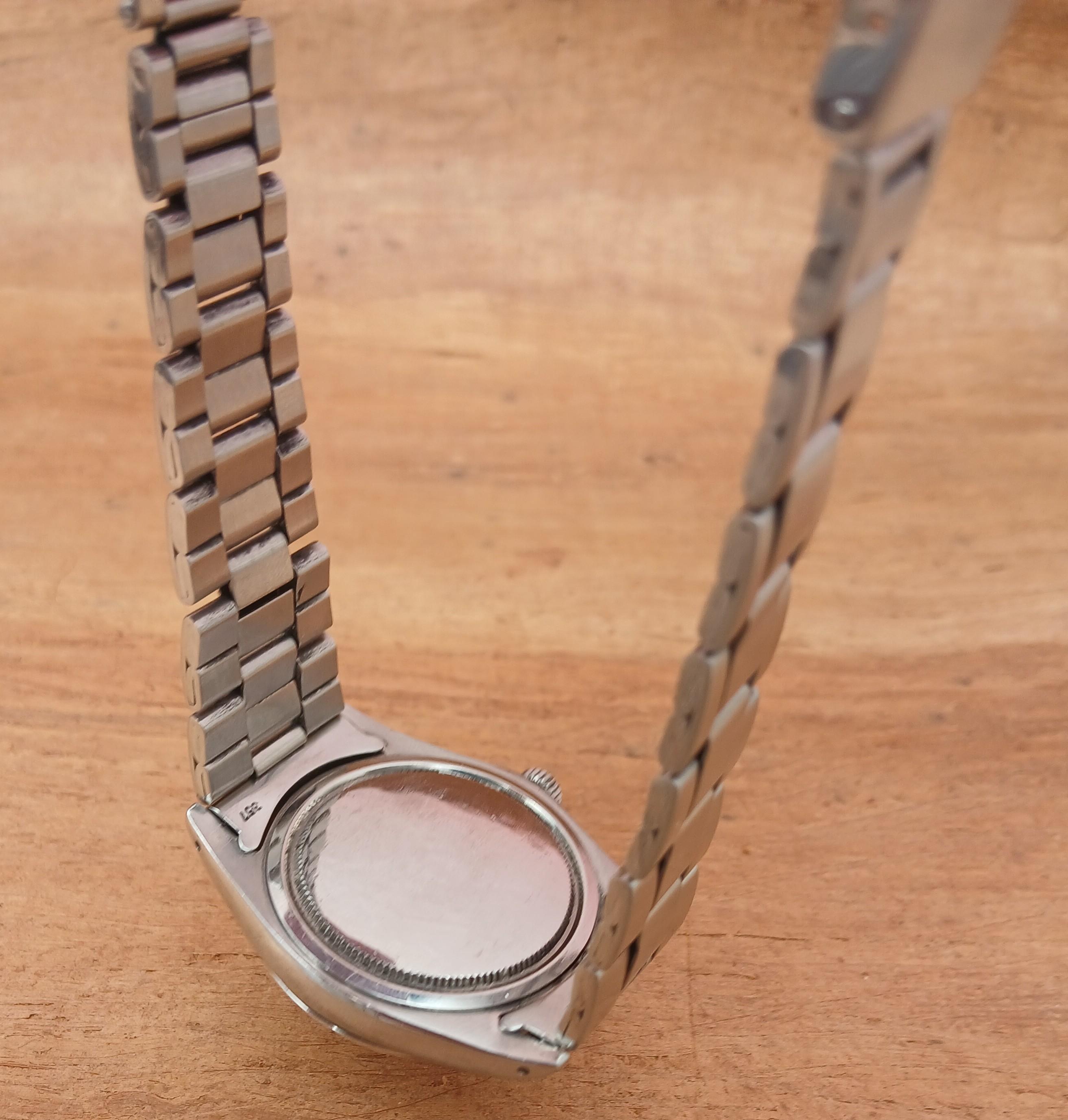 Rolex Oysterdate Precision 6694 Orologio in acciaio inossidabile con quadrante blu raro in vendita 6