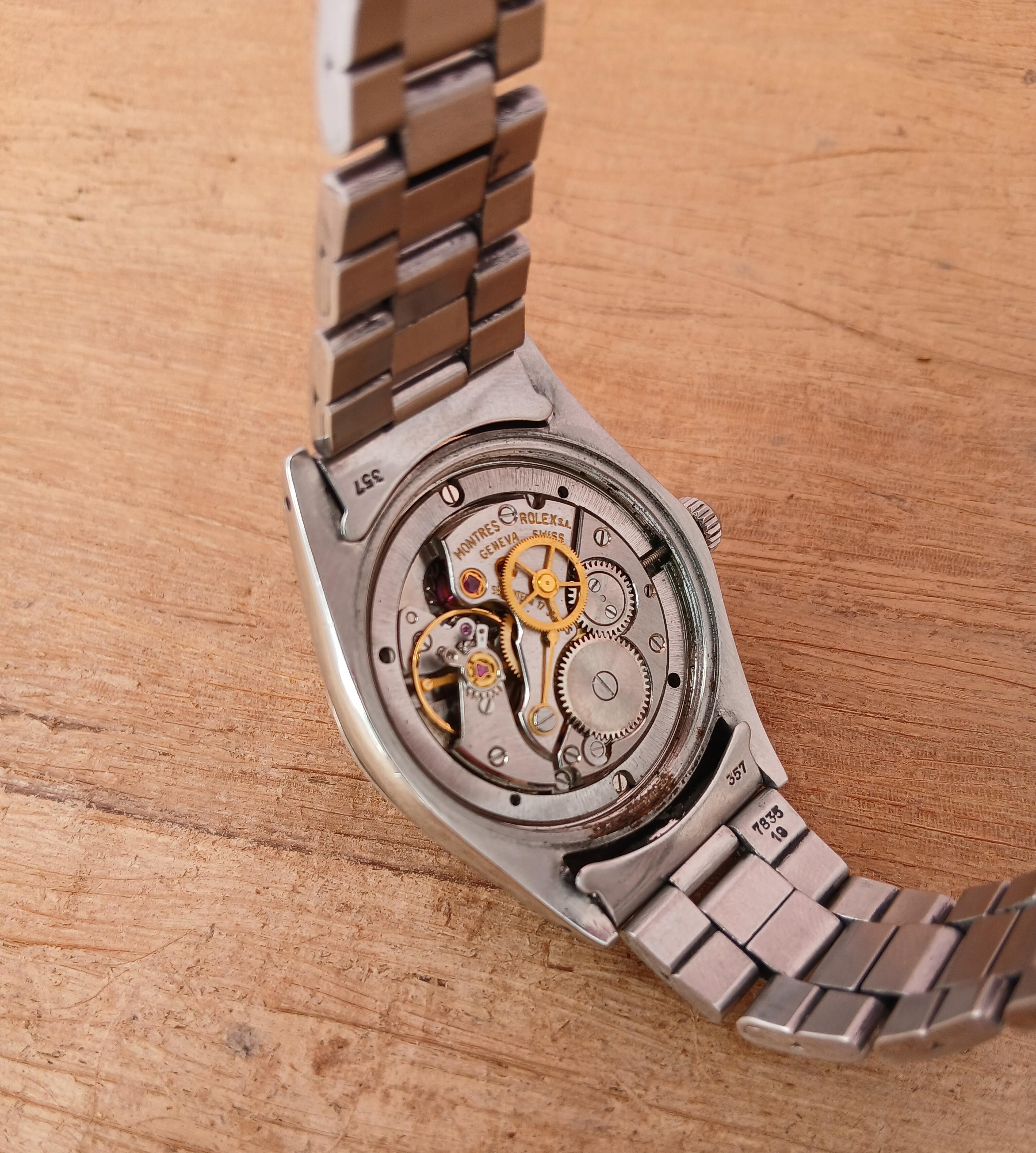 Rolex Oysterdate Precision 6694 Orologio in acciaio inossidabile con quadrante blu raro in vendita 8