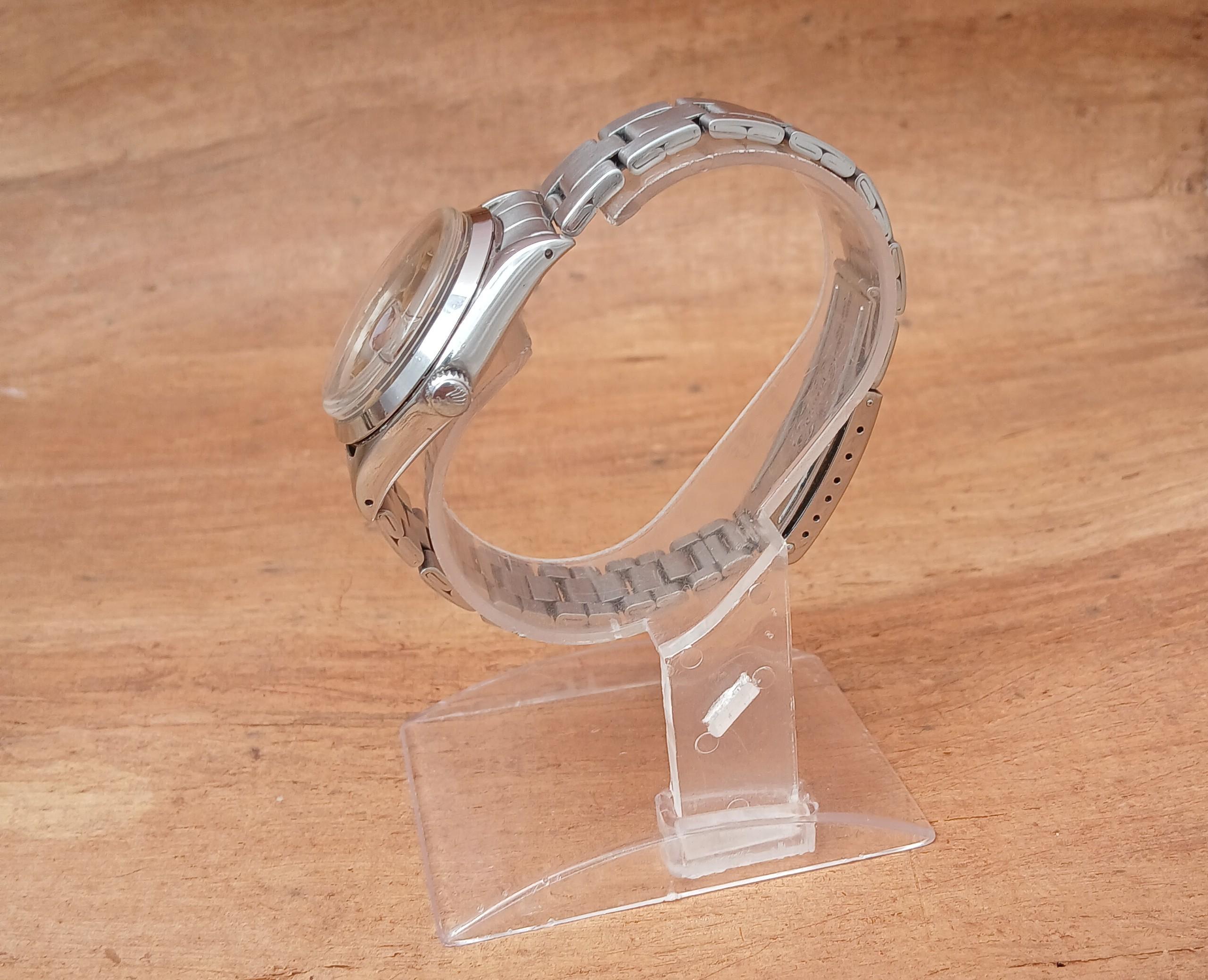 Rolex Oysterdate Precision 6694 Orologio in acciaio inossidabile con quadrante blu raro in vendita 3