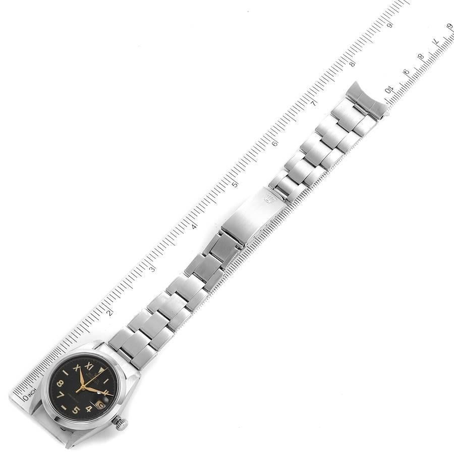 Rolex OysterDate Precision Black Dial Steel Vintage Mens Watch 6694 For Sale 4