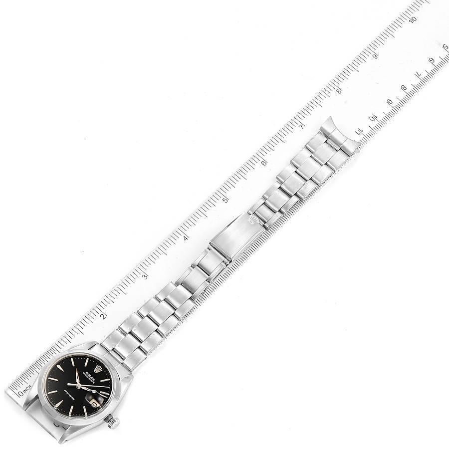 Rolex OysterDate Precision Black Dial Steel Vintage Mens Watch 6694 5