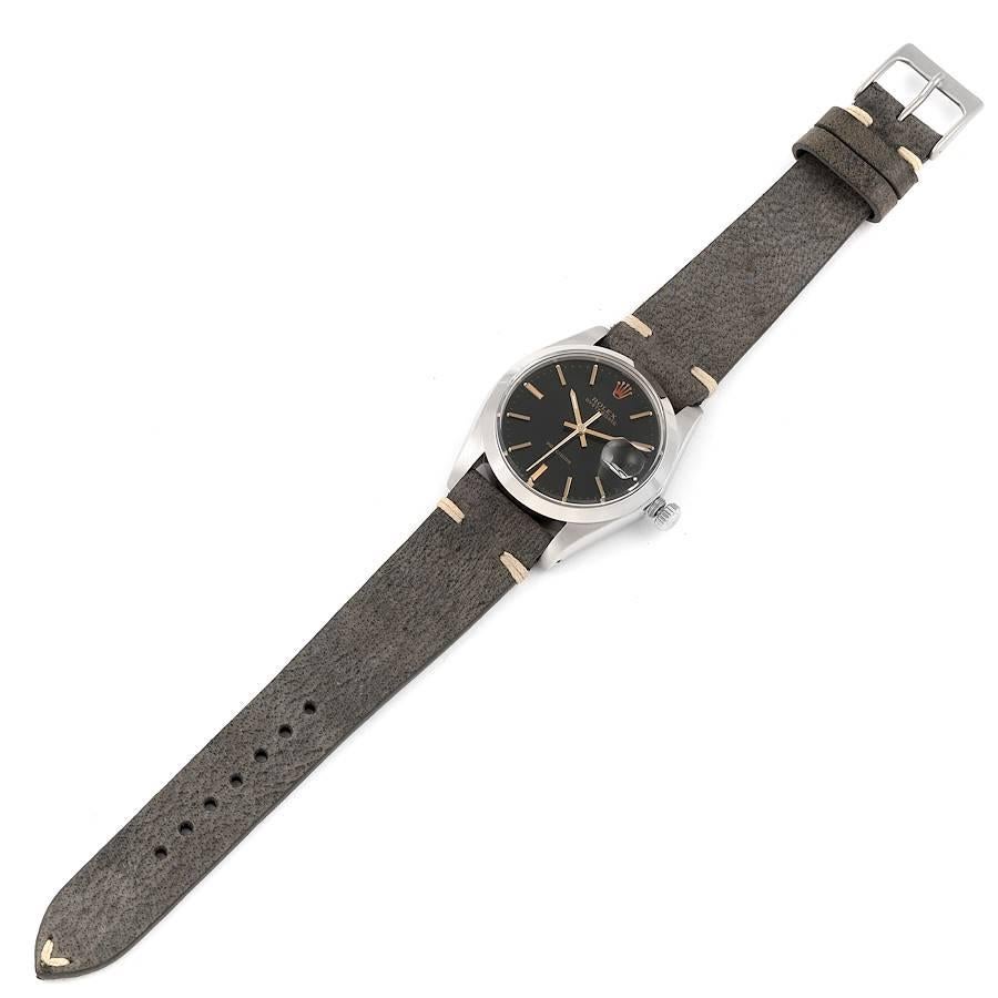 Rolex OysterDate Precision Black Dial Steel Vintage Mens Watch 6694 3