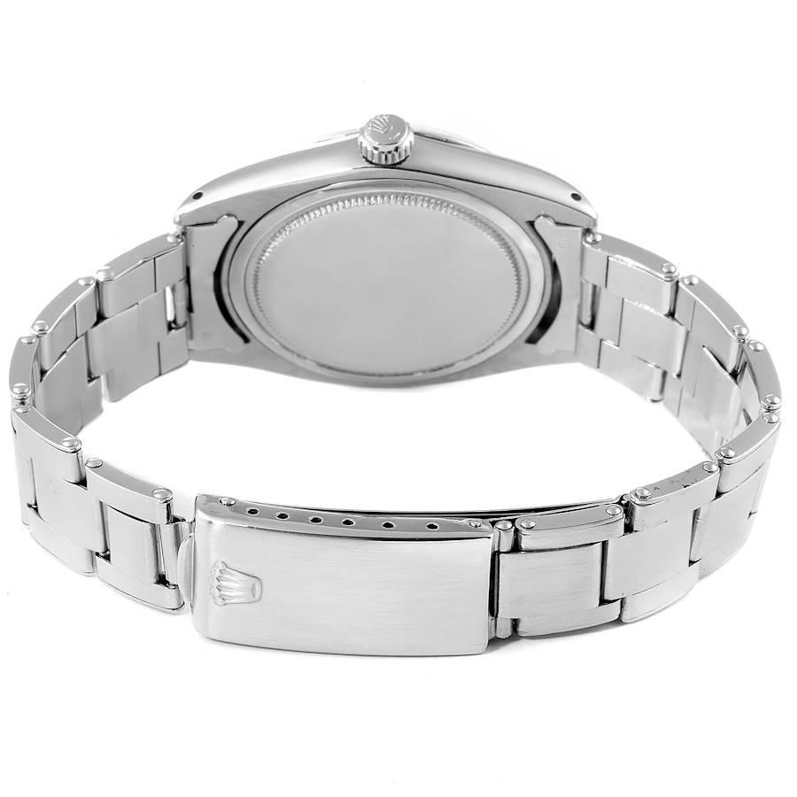 Rolex OysterDate Precision Black Dial Steel Vintage Mens Watch 6694 For Sale 3