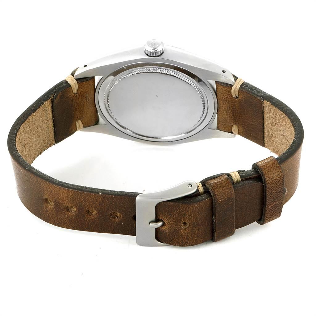 Rolex OysterDate Precision Brown Strap Steel Vintage Men's Watch 6694 6