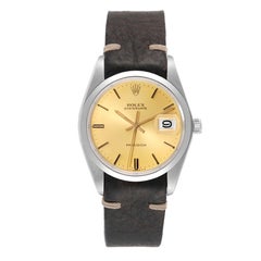 Rolex OysterDate Precision Champagne Dial Steel Vintage Mens Watch 6694