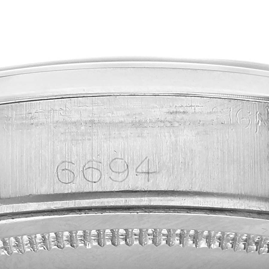 Rolex OysterDate Precision Hysteric Glamour Dial Steel Vintage Mens Watch 6694 In Good Condition In Atlanta, GA