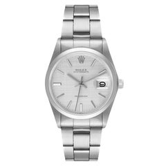 Rolex OysterDate Precision Linen Dial Steel Vintage Mens Watch 6694